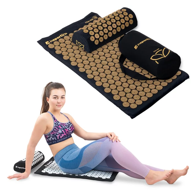 Acupressure Mat and Pillow inSPORTline Alavea II - Black - Black-Gold