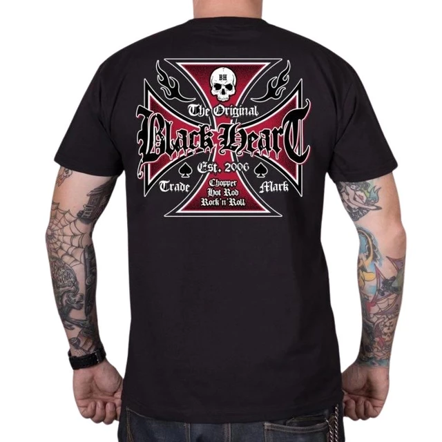 T-Shirt BLACK HEART Heart Cross - Black - Black
