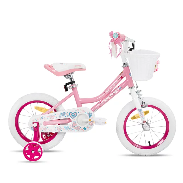Children’s Bike Joystar Angel 14” w/ Basket & Training Wheels • 91 – 119 cm - Pink - Light Pink