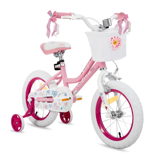 Children’s Bike Joystar Angel 14” w/ Basket & Training Wheels • 91 – 119 cm - Pink