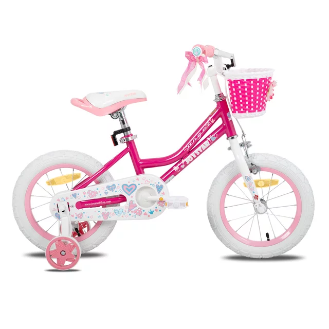 Children’s Bike Joystar Angel 14” w/ Basket & Training Wheels • 91 – 119 cm - Pink - Pink