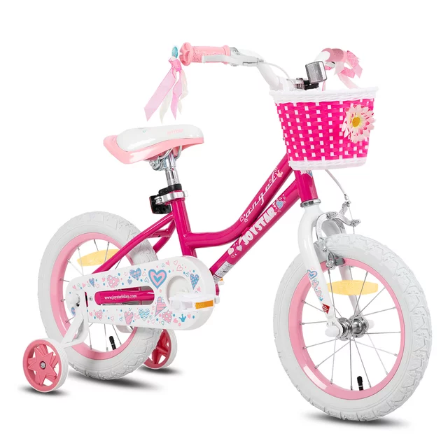 Children’s Bike Joystar Angel 14” w/ Basket & Training Wheels • 91 – 119 cm - Pink