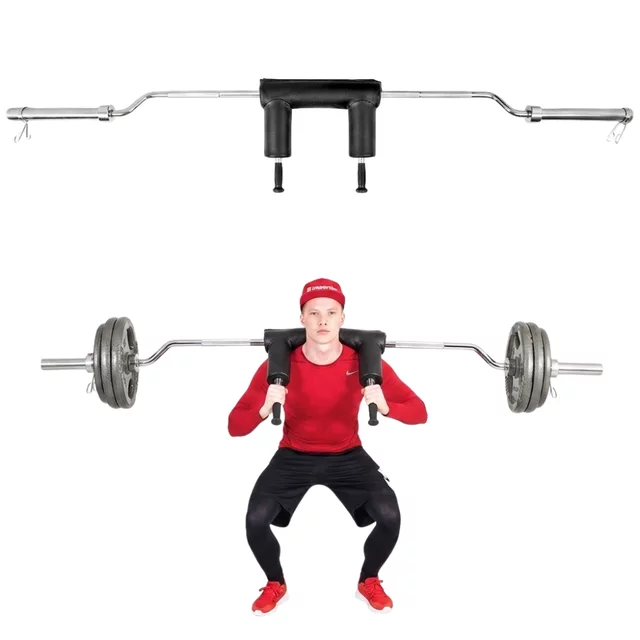 Olympic Safety Squat Bar inSPORTline Squabar– 239.3 cm / 50 mm – 25.5 kg, 317 kg Capacity, with Collars