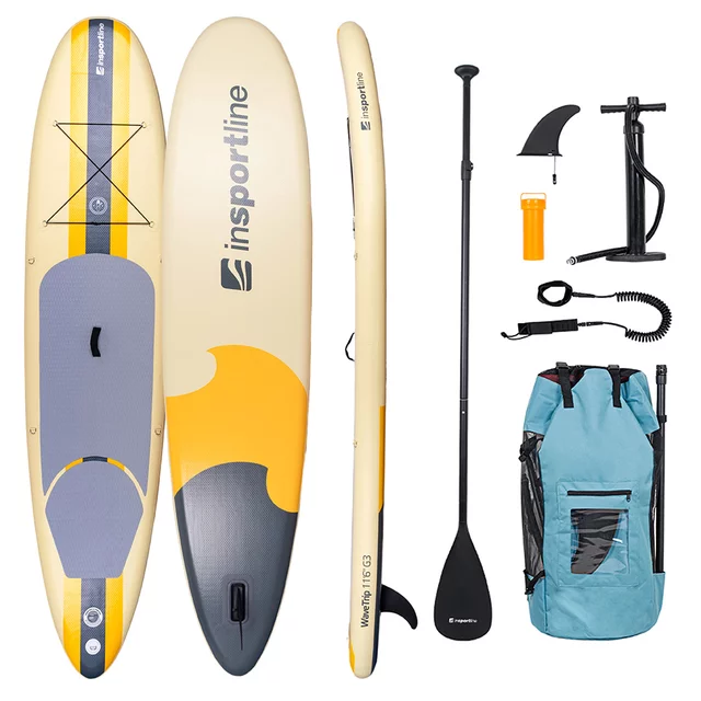Paddle Board w/ Accessories inSPORTline WaveTrip 11’6” G3 - Yellow
