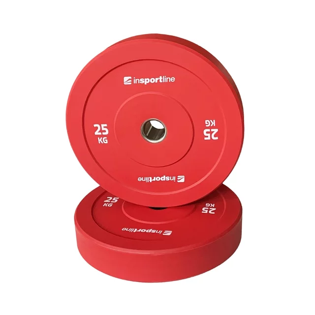 Rubber Weight Plate inSPORTline Bumper Plate Go 25 kg 50 mm