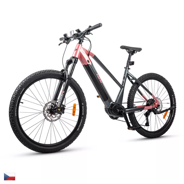 Women’s Mountain E-Bike inSPORTline ISL Asuki 630 Wh 27.5” – 2025 - Aqua Blue - Marine Rose