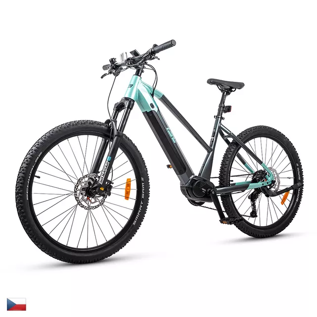 Women’s Mountain E-Bike inSPORTline ISL Asuki 630 Wh 27.5” – 2025 - Aqua Blue - Aqua Blue