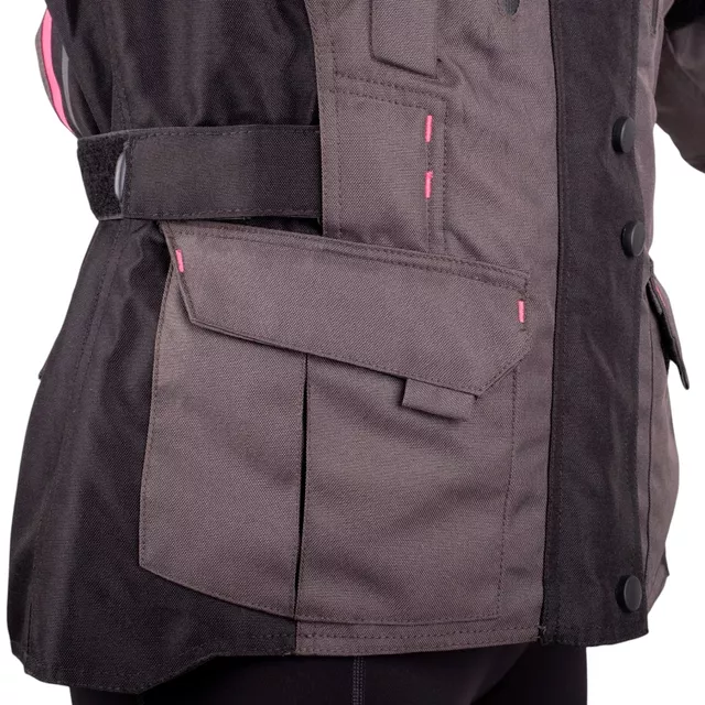 Women’s Motorcycle Jacket Barbata - černo-šedo-růžová