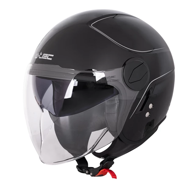 Scooter Helmet W-TEC Vernante - Glossy Black - Glossy Black