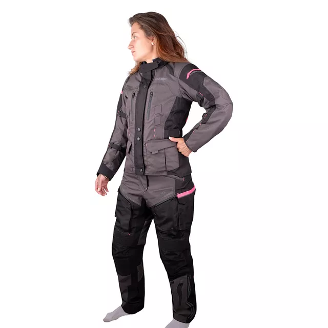 Women’s Motorcycle Jacket Barbata - černo-šedo-růžová