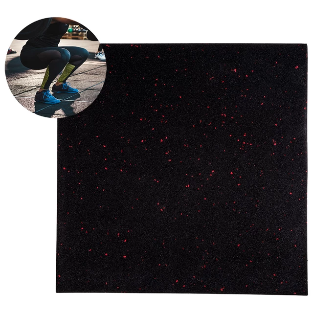 Heavy Duty Floor Mat inSPORTline Proteko II 50 x 50 x 1.5 cm - Black-Red - Black-Red