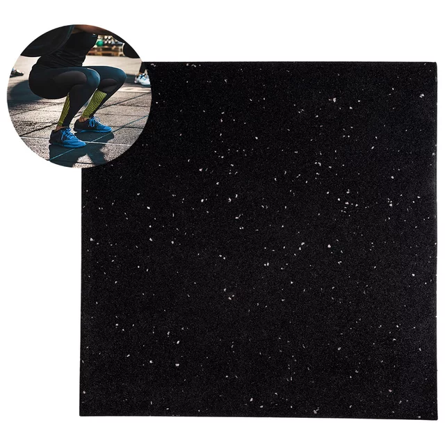 Heavy Duty Floor Mat inSPORTline Proteko II 50 x 50 x 1.5 cm - Black-Red - Black-Grey