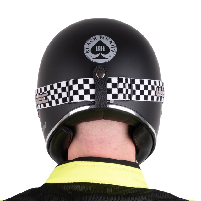 Motorcycle Helmet W-TEC Black Heart Retron w/ Chesster Goggles - Simple Silver