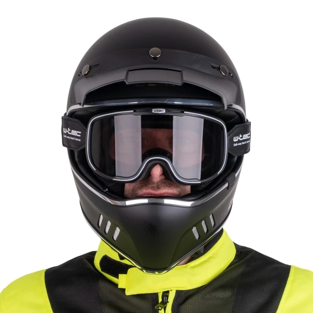 Vintage Motorcycle Goggles W-TEC Chesster - šachovnice