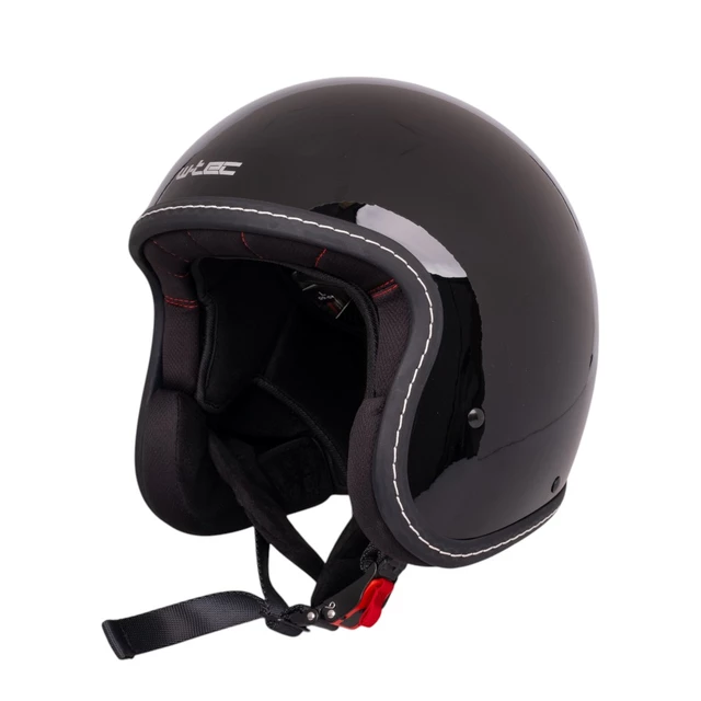 Chopper Helmet W-TEC Badachos w/ Atavist Goggles - Black Glossy