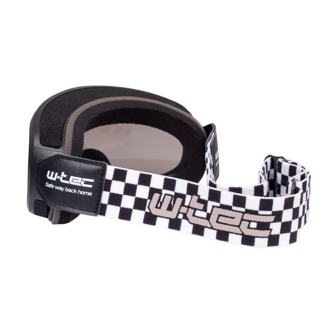Vintage Motorcycle Goggles W-TEC Chesster - šachovnice