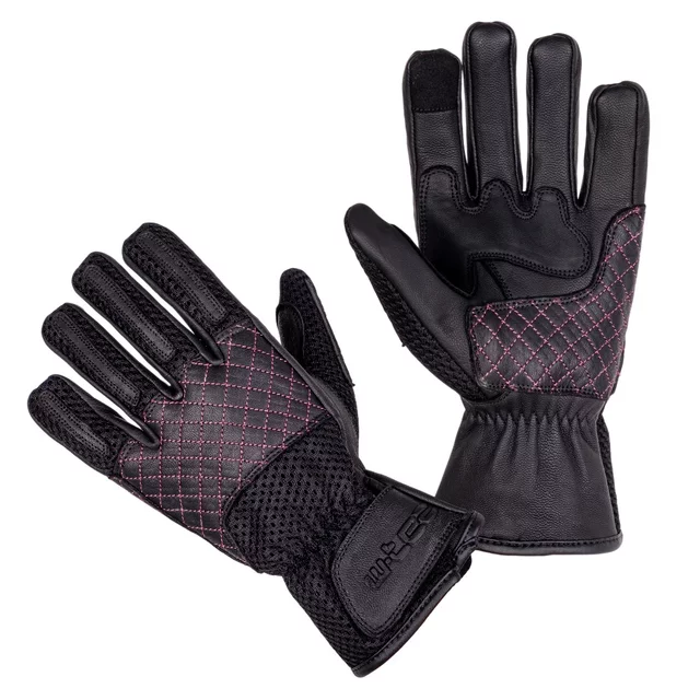 Women’s Motorcycle Gloves W-TEC Ladonna - Black-Pink - Black-Pink