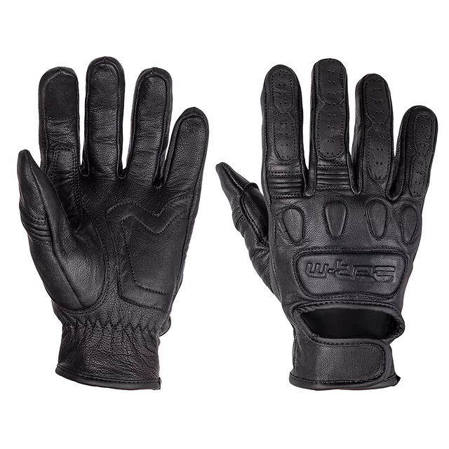 Leather Motorcycle Gloves W-TEC Cherton II - Black