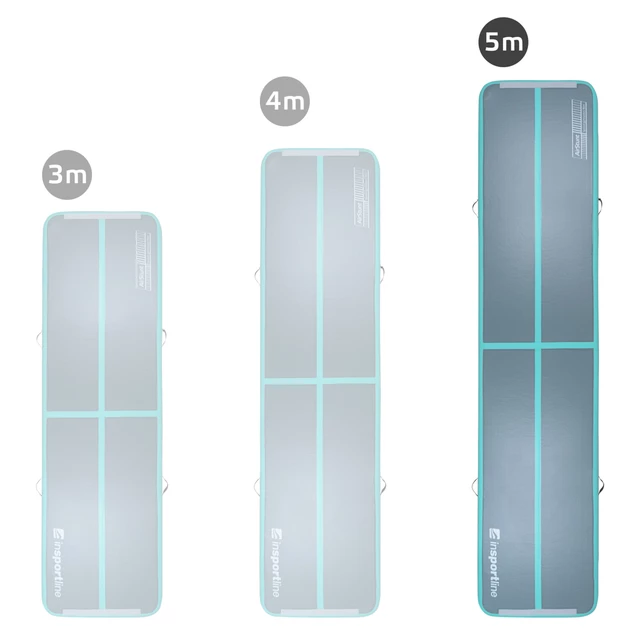 Inflatable Exercise Mat inSPORTline Airstunt 500 x 100 x 10 cm turquoise-dark gray
