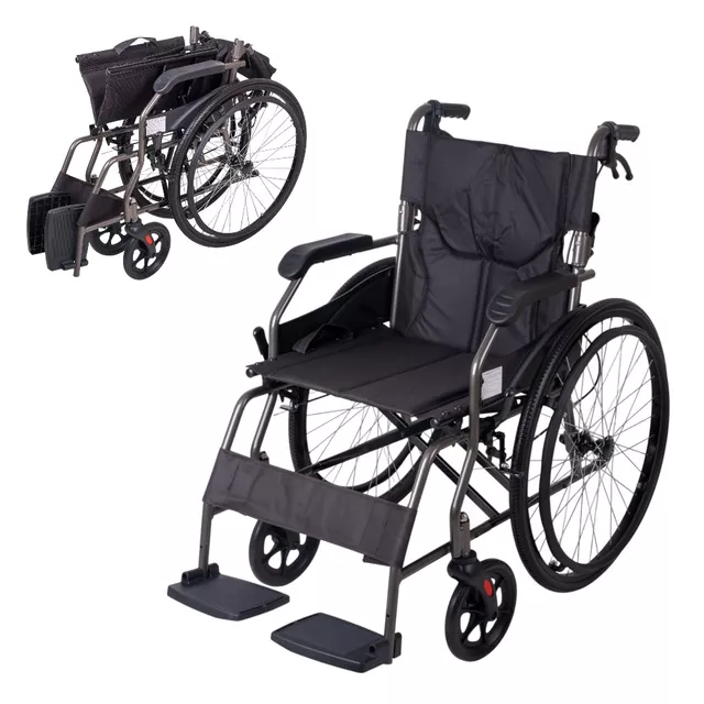 Lightweight Foldable Mechanical Wheelchair w/ Oppatia Drive inSPORTline Jakesully