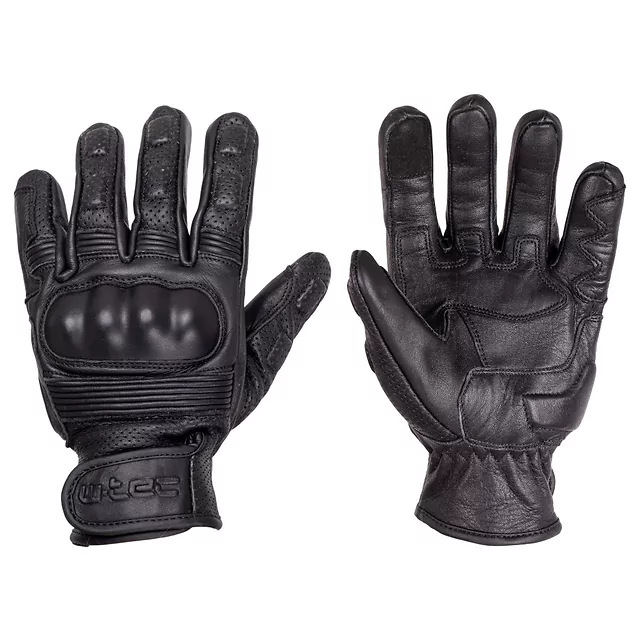 Leather Motorcycle Gloves W-TEC Clascado - Black