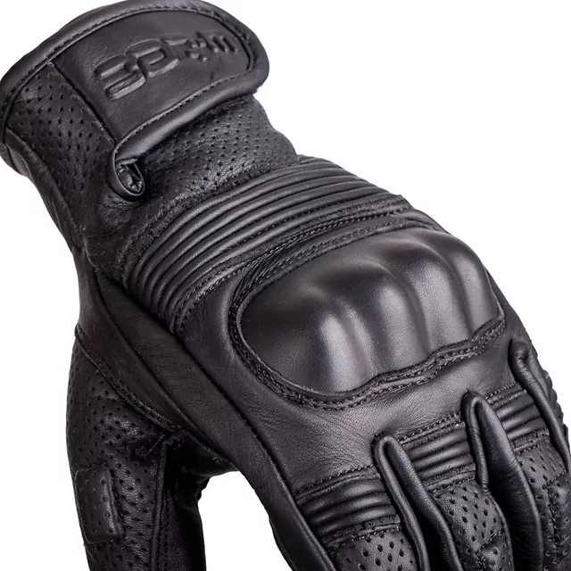 Leather Motorcycle Gloves W-TEC Clascado - Black