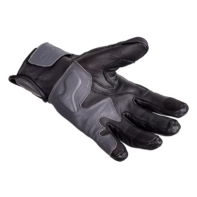 Leather Motorcycle Gloves W-TEC Boldron - Black-Grey