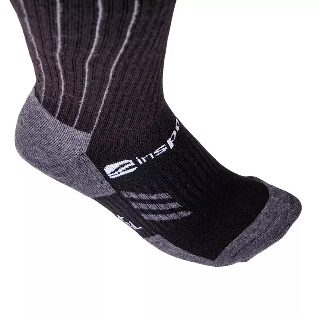 Merino Knee-Socks inSPORTline Meritic Ski AG+ Antibacterial - Black-Grey
