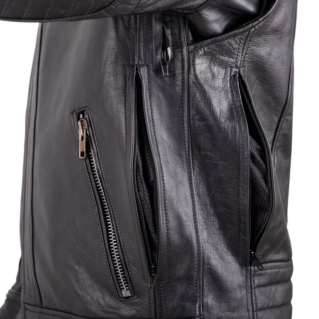 Leather Motorcycle Jacket W-TEC Murayo II - Black