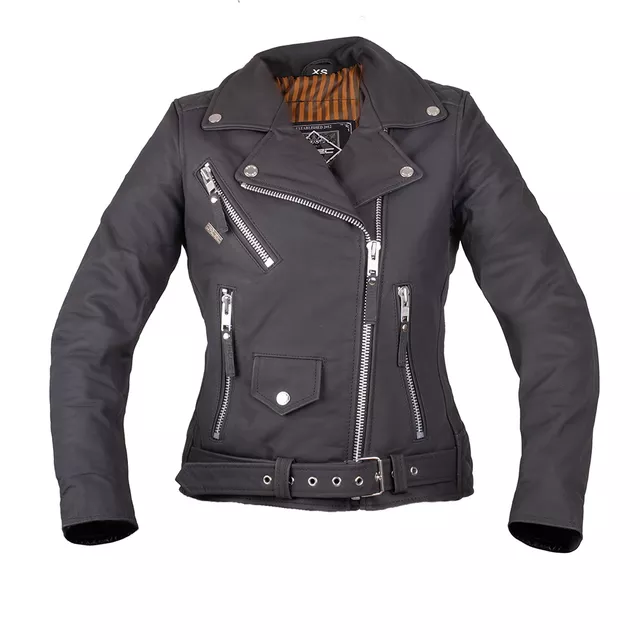 Women’s Leather Motorcycle Jacket W-TEC Brinea - Matte Black - Matte Black