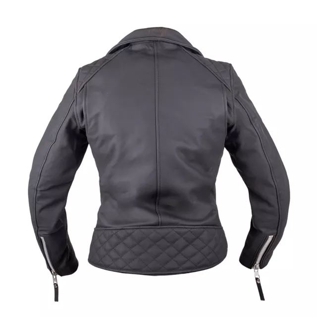 Women’s Leather Motorcycle Jacket W-TEC Brinea - Matte Black