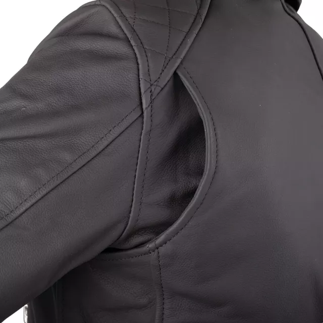 Women’s Leather Motorcycle Jacket W-TEC Brinea - Matte Black