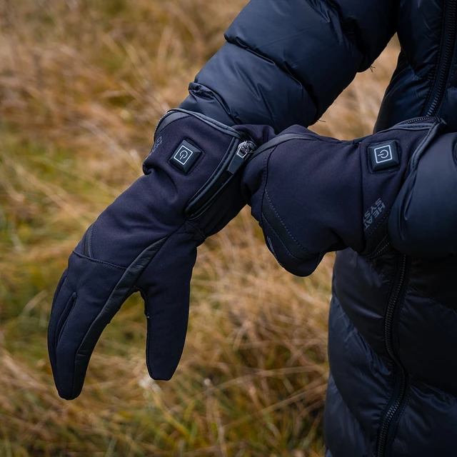 Heated Motorcycle/Cycling Gloves W-TEC HEATnoir - Black