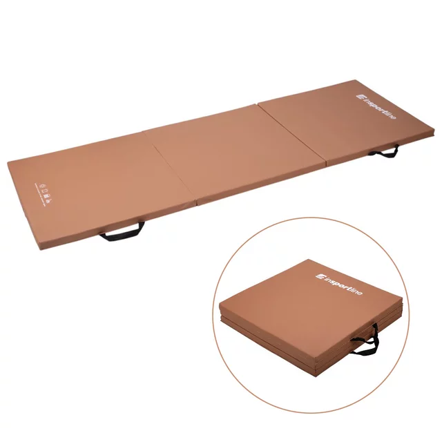 Folding Gymnastics Mat inSPORTline Trifold 195 x 90 x 5 cm - Red - Brown