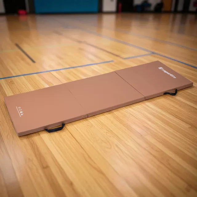 Folding Gymnastics Mat inSPORTline Trifold 195 x 90 x 5 cm - Red
