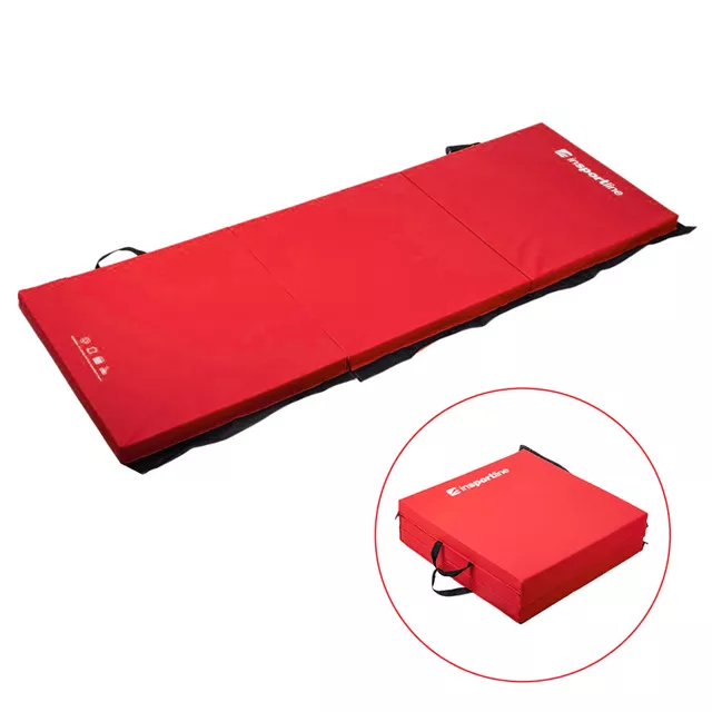 Folding Gymnastics Mat inSPORTline Trifold 180 x 60 x 5 cm - Red