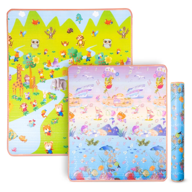 Roll-Up Children’s Mat inSPORTline Lhotino 150 x 180 x 1.5 cm - Řeka/Oceán - Řeka/Oceán