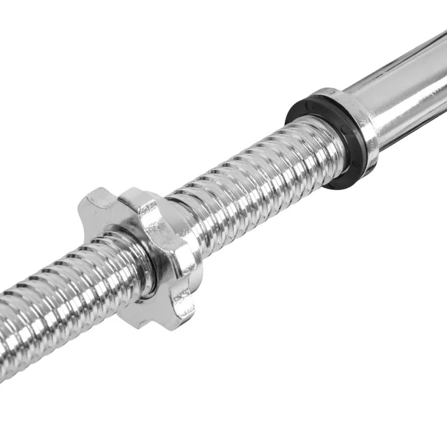 Straight Weightlifting Barbell inSPORTline Welenorty 220 cm / 30 mm with Threaded Ends and Collars