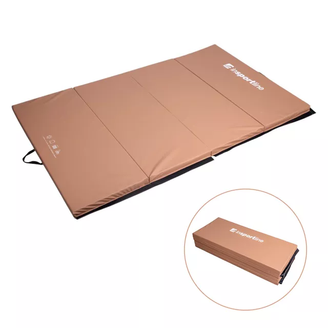 Folding Gymnastics Mat inSPORTline Kvadfold 200 x 120 x 5 cm - Brown