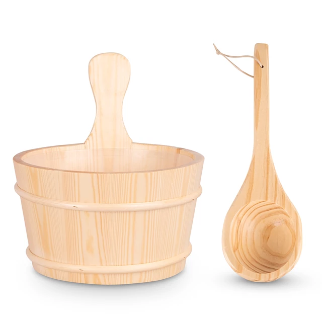 Wooden Bucket & Ladle