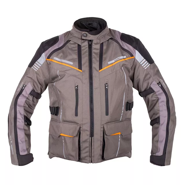 Touring Motorcycle Jacket W-TEC Smackton - Grey Orange - Grey Orange