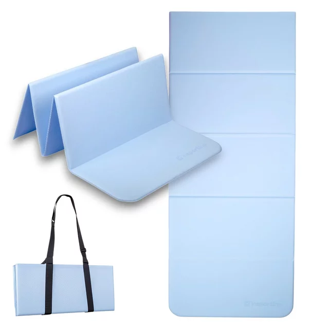 Foldable Exercise Mat inSPORTline Lantemi 145 x 61 x 1 cm - Bright Blue - Bright Blue