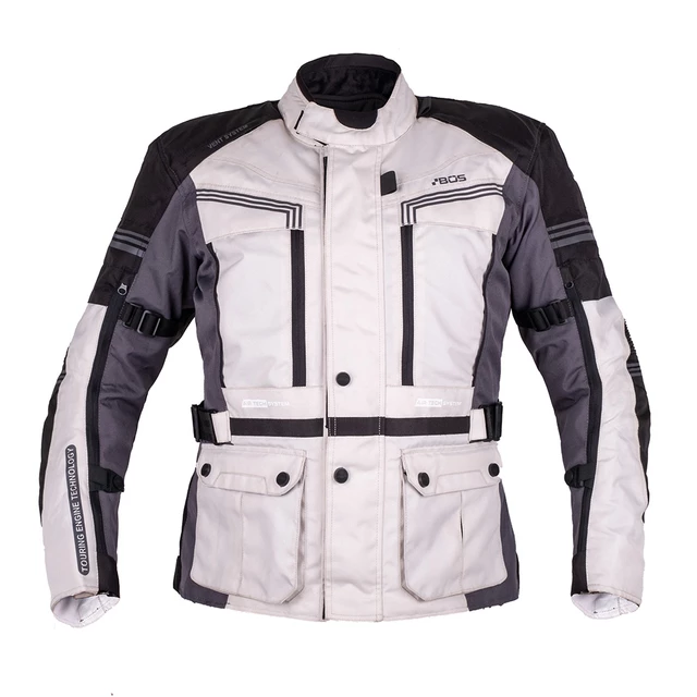 Men’s Touring Motorcycle Jacket BOS Maximum - Blue - Gray