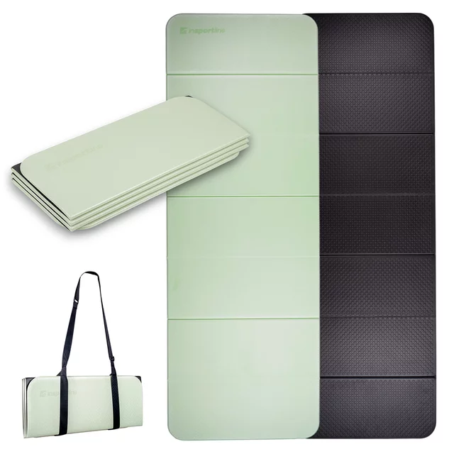 Foldable Exercise Mat inSPORTline Misette 180 x 61 x 0.8 cm - Blue-Black - matcha green-black