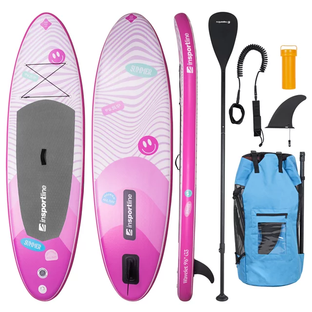 Paddle Board w/ Accessories inSPORTline Wavelet 9’6” - Pink