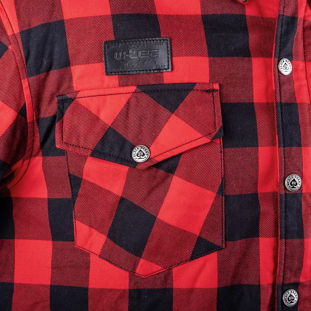 Motorcycle Shirt W-TEC Black Heart Rattlesneak - červeno-černá kostkovaná