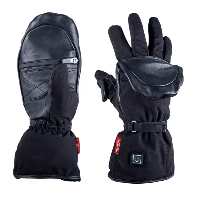 2-in-1 Heated Gloves W-TEC HEATflip 2 x 2,000 mAh - Black