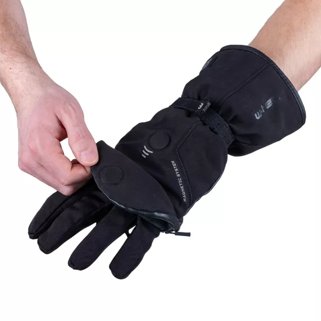2-in-1 Heated Gloves W-TEC HEATflip 2 x 2,000 mAh - Black