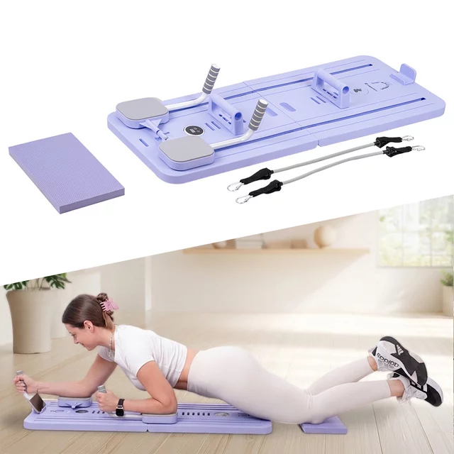 Pilates Reformer inSPORTline Trancer Basic - Black - Purple