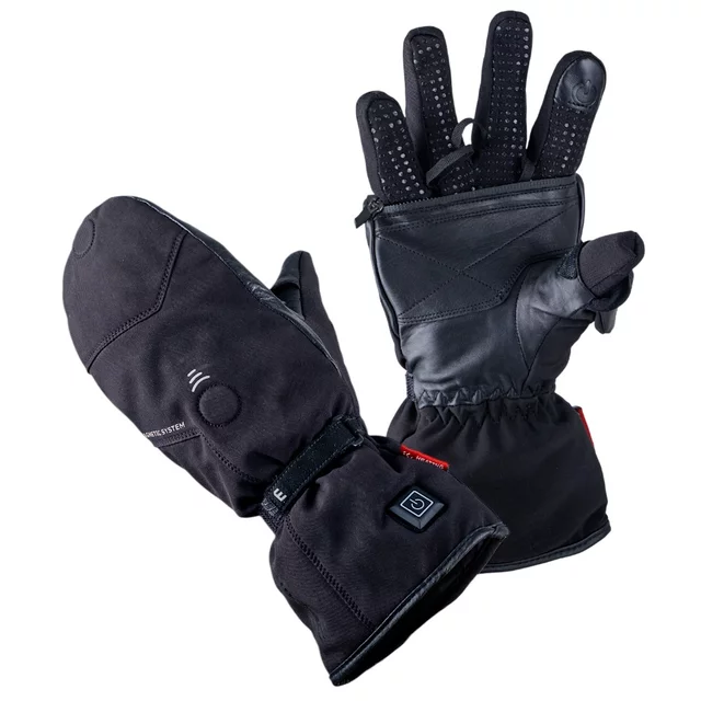 2-in-1 Heated Gloves W-TEC HEATflip 2 x 2,000 mAh - Black - Black